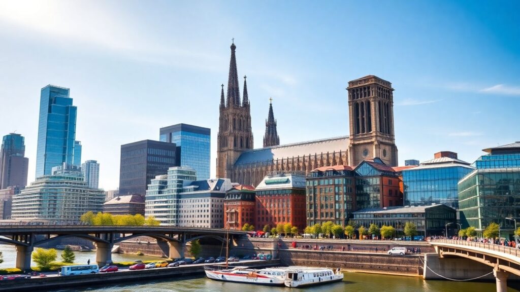 Kölner Skyline mit Dom und moderner Architektur