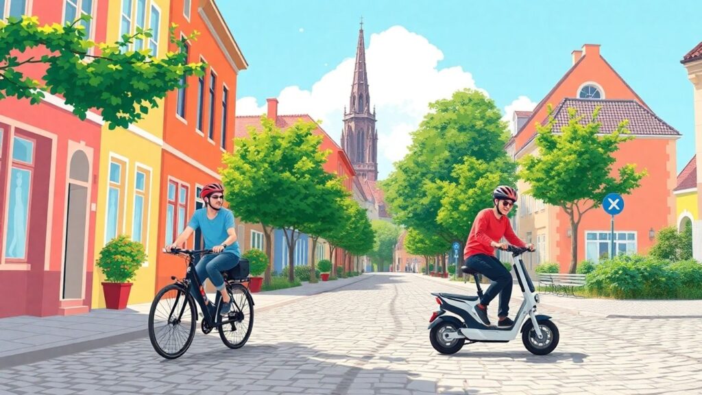 Fahrrad und E-Scooter in Kölns Vierteln