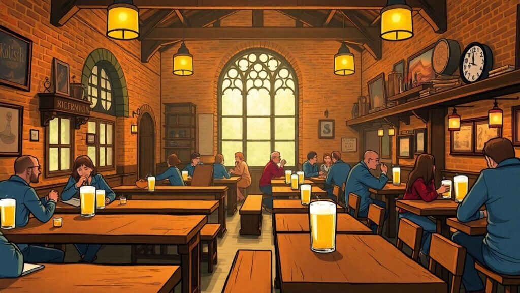 Historisches Brauhaus in Köln mit Bier und Essen