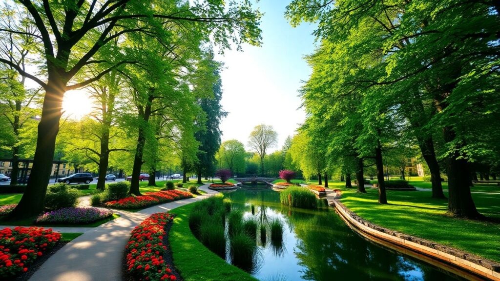 Grüne Parks und Gärten in Köln